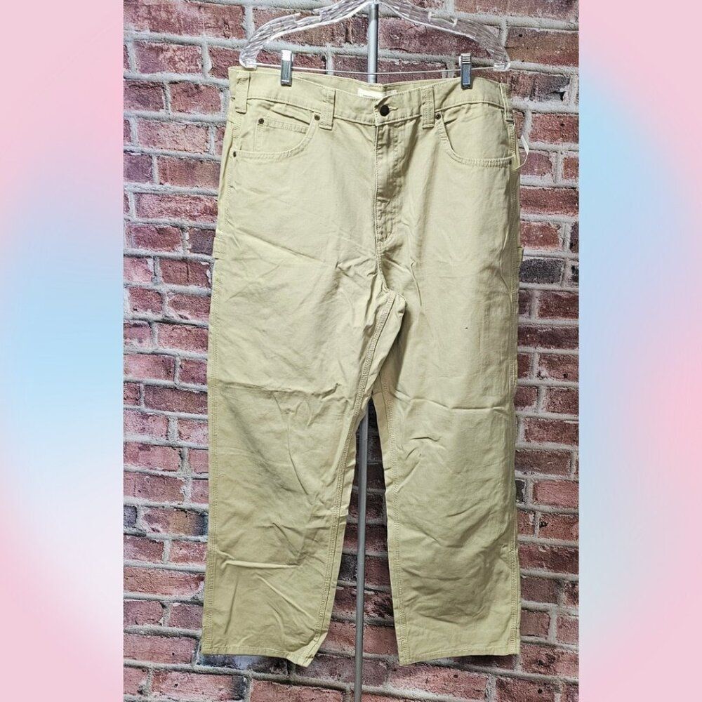 Amazon Essentials Canvas Work Pants – Men’s Size 36x31 Khaki Cotton Utility NEW‎